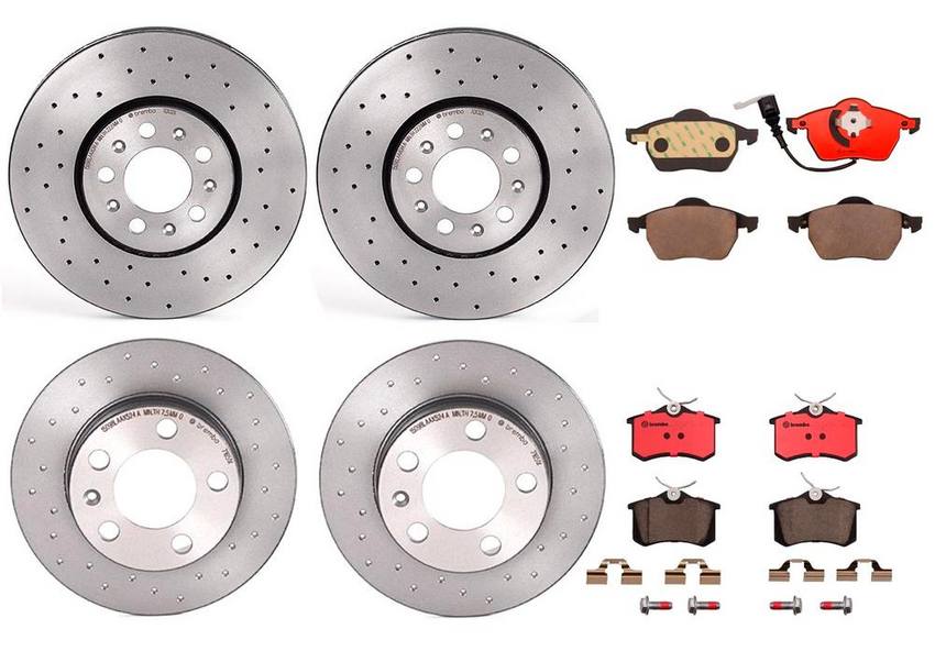 VW Brakes Kit – Pads & Rotors Front and Rear (288mm/232mm) (Xtra) (Ceramic) 8E0698451L – Brembo 2862670KIT