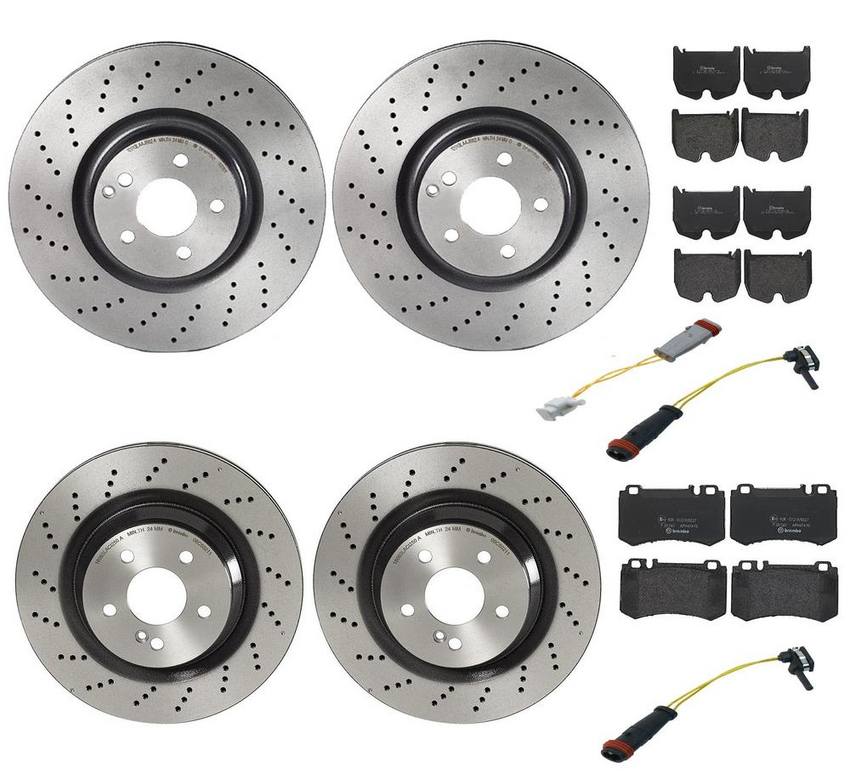 Brembo Brake Pads and Rotors Kit – Front and Rear (360mm/330mm) (Low-Met)