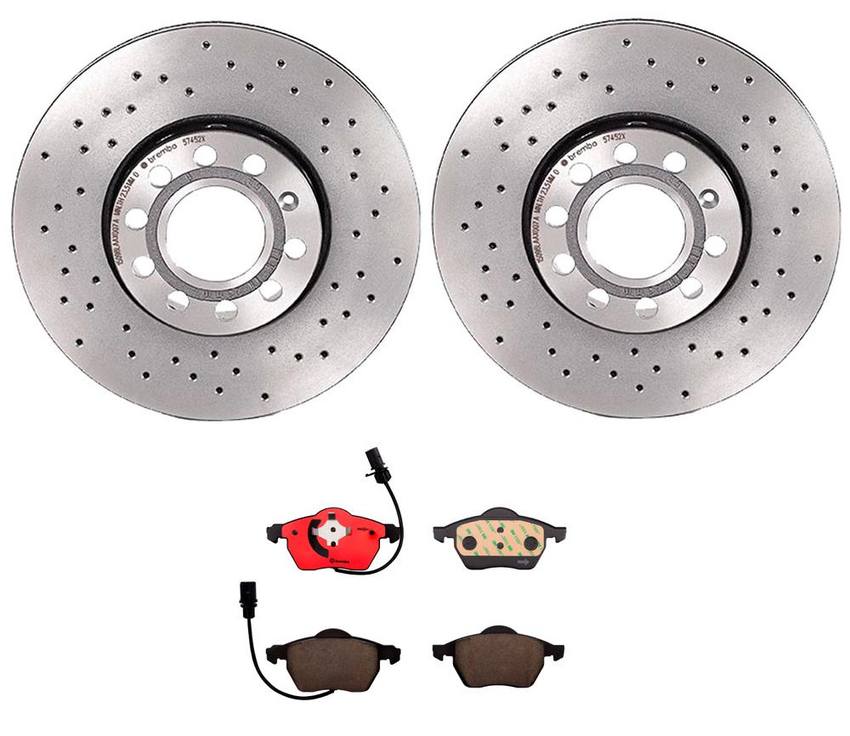 Audi Brake Kit – Pads and Rotors Front (288mm) (Xtra) (Ceramic) 8E0615301Q – Brembo 2886227KIT