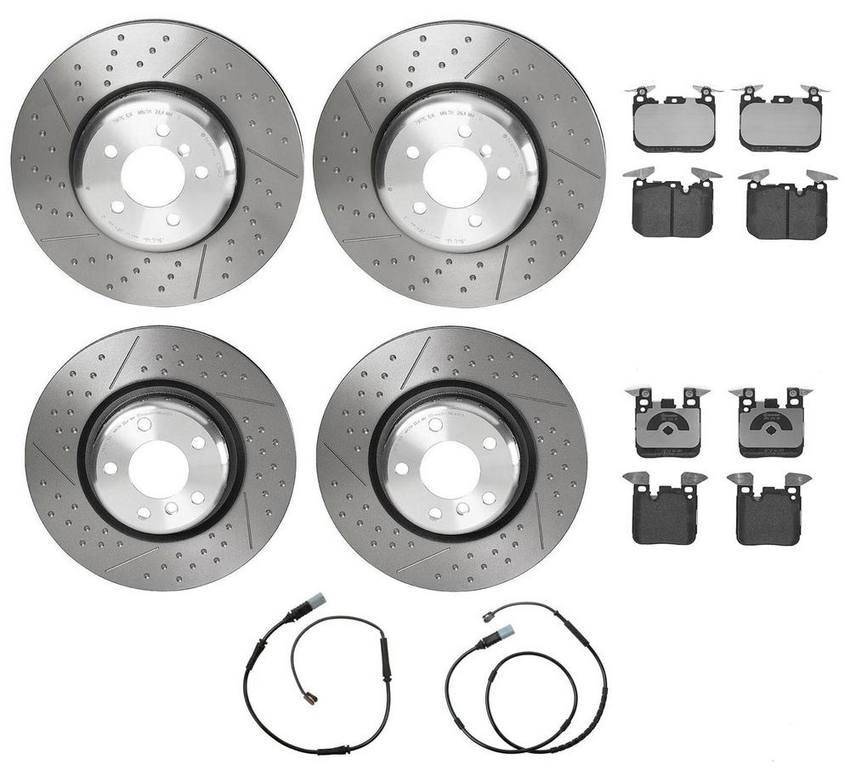 Brembo Brake Pads and Rotors Kit – Front and Rear (370mm/345mm) (Low-Met)