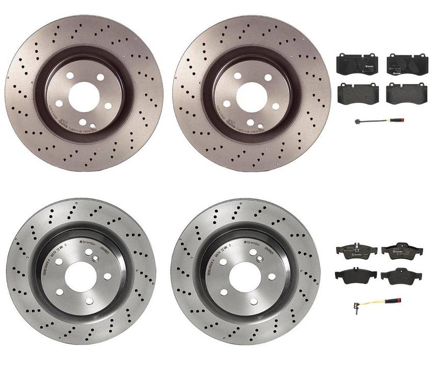 Brembo Brake Pads and Rotors Kit – Front and Rear (350mm/320mm) (Low-Met)