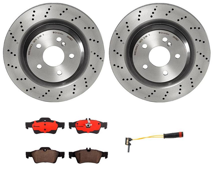 Mercedes Brembo Brakes Kit – Pads and Rotors Rear (320mm) (Ceramic) 006420012064 – Brembo 2887225KIT