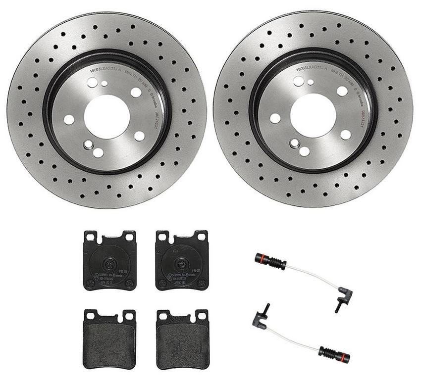 Mercedes Brembo Brakes Kit – Pads and Rotors Rear (300mm) (Low-Met) 004420932041 – Brembo 2887534KIT