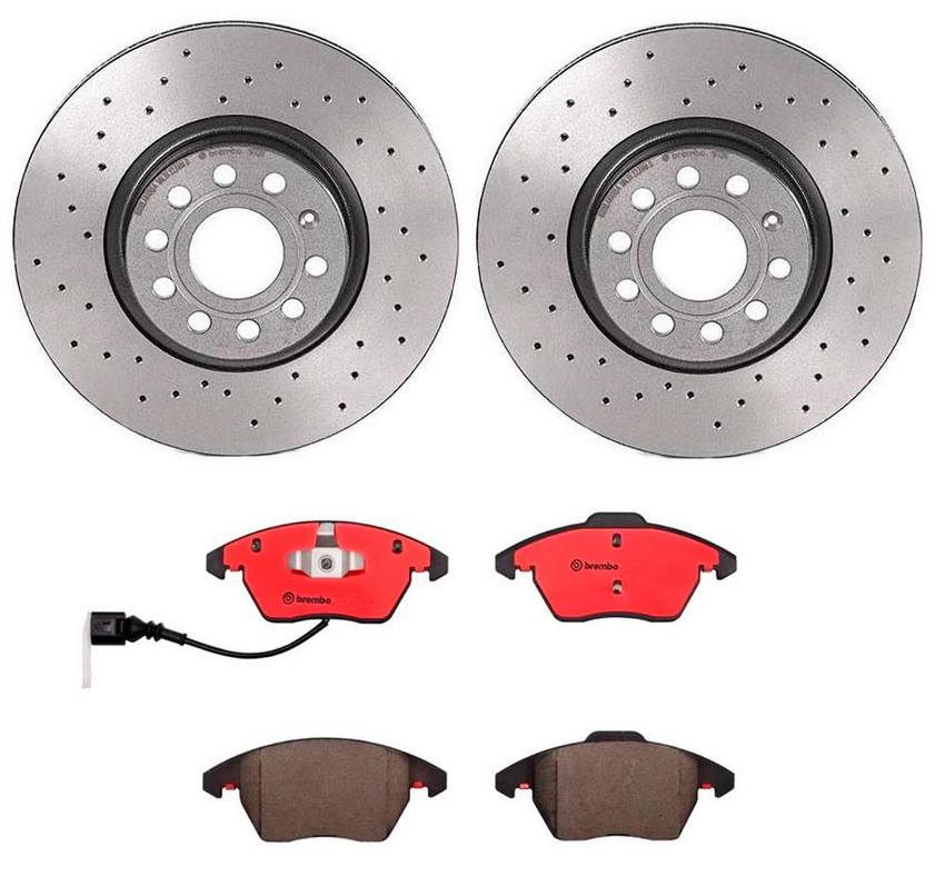 Audi VW Brakes Kit – Pads and Rotors Front (312mm) (Xtra) (Ceramic) 8J0698151C – Brembo 2888966KIT