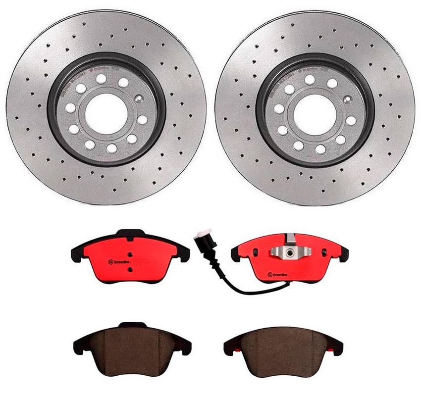 Audi VW Brakes Kit – Pads and Rotors Front (312mm) (Xtra) (Ceramic) 5Q0615301F – Brembo 2888972KIT