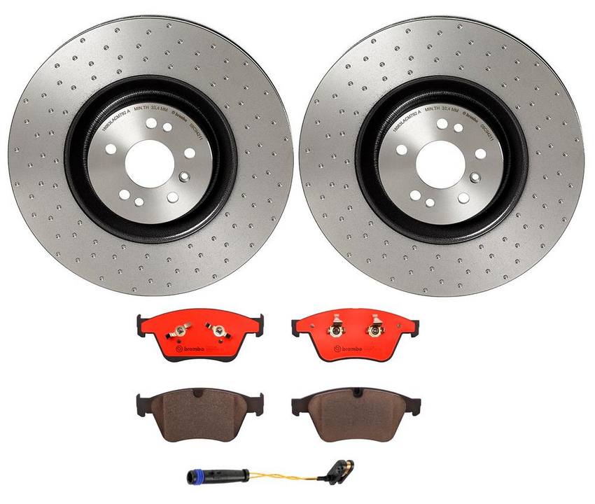 Mercedes Brakes Kit – Brembo Pads and Rotors Front (390mm) (Ceramic) 164421071264 – Brembo 2899079KIT