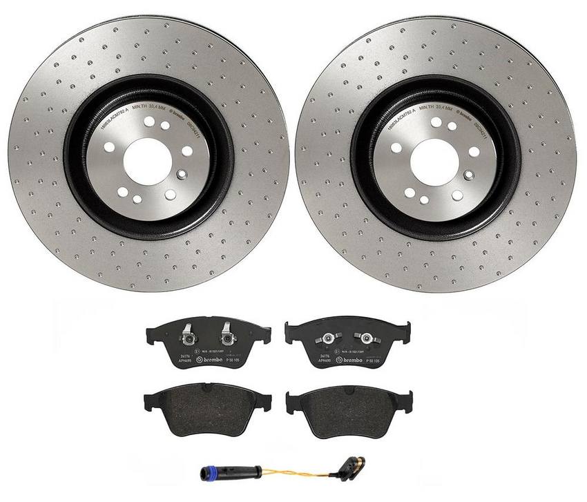 Mercedes Brakes Kit – Brembo Pads and Rotors Front (390mm) (Low-Met) 164421071264 – Brembo 2899088KIT