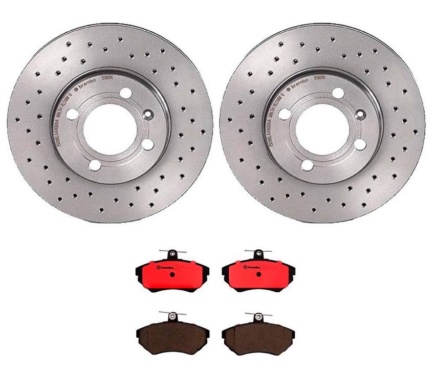 VW Brakes Kit – Brembo Pads and Rotors Front (256mm) (Xtra) (Ceramic) 6N0698151A – Brembo 2904766KIT