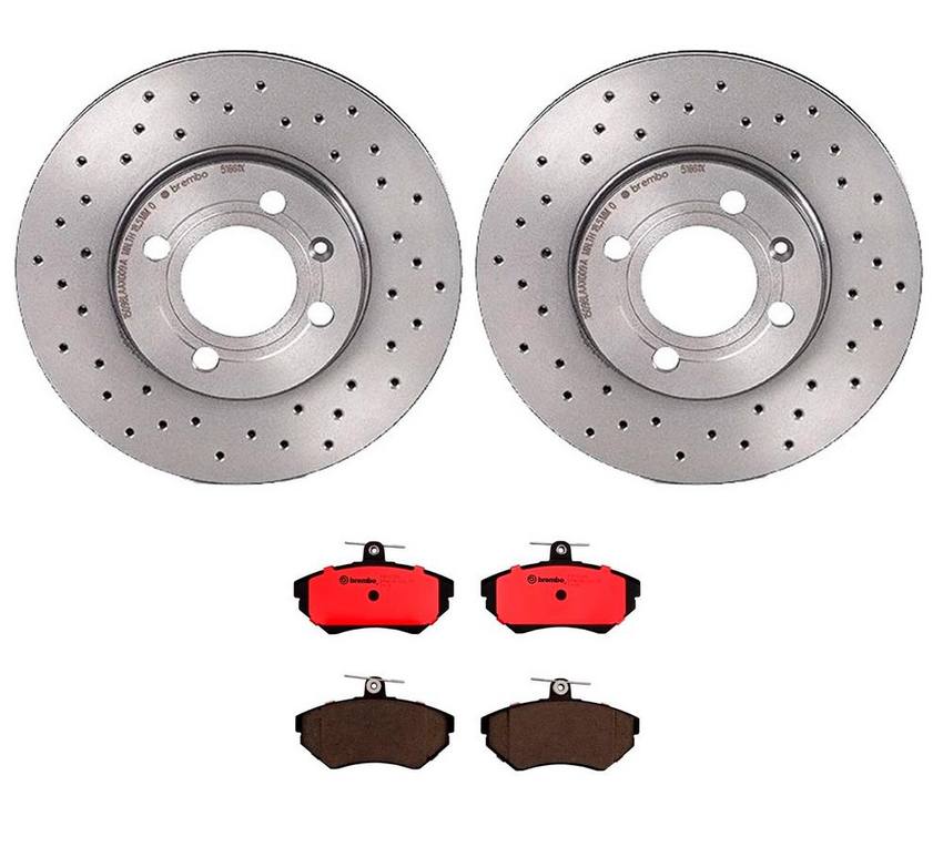 VW Brakes Kit – Brembo Pads and Rotors Front (256mm) (Xtra) (Ceramic) 6N0698151A – Brembo 2904767KIT