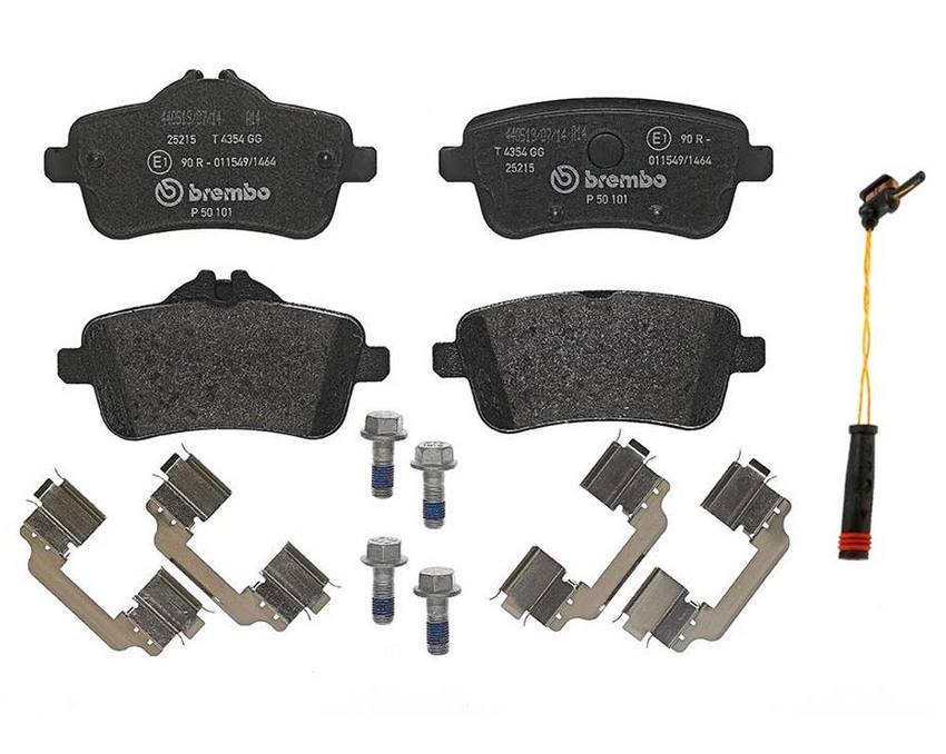 Mercedes Brakes Set Kit – Pads Rear (Low-Met) (with Sensor) 2115401717 – Brembo 2905099KIT