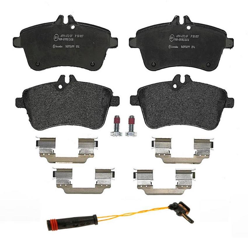 Mercedes Brakes Set Kit – Pads Front (Low-Met) (with Sensor) 2115401717 – Brembo 2905209KIT