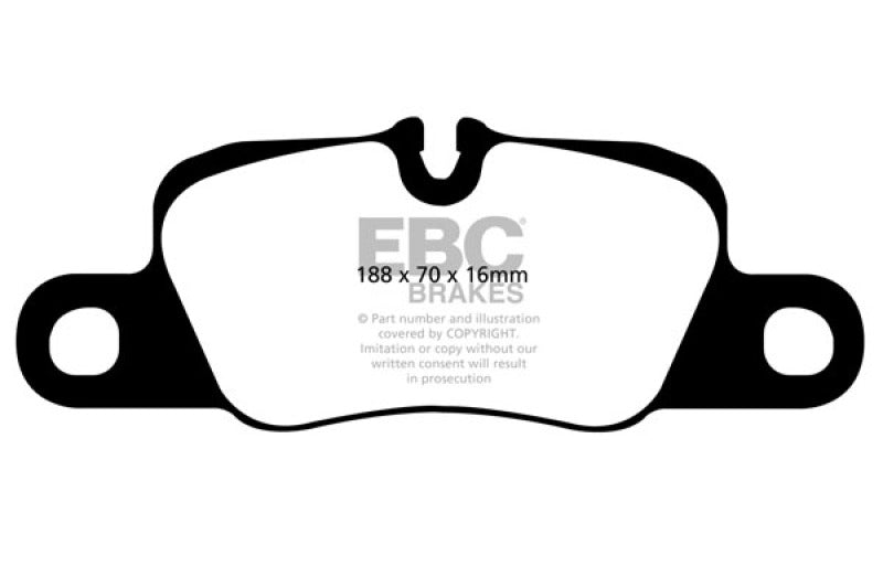 EBC 12-15 Porsche 911 (991) (Cast Iron Rotor only) 3.8 Carrera S Yellowstuff Rear Brake Pads