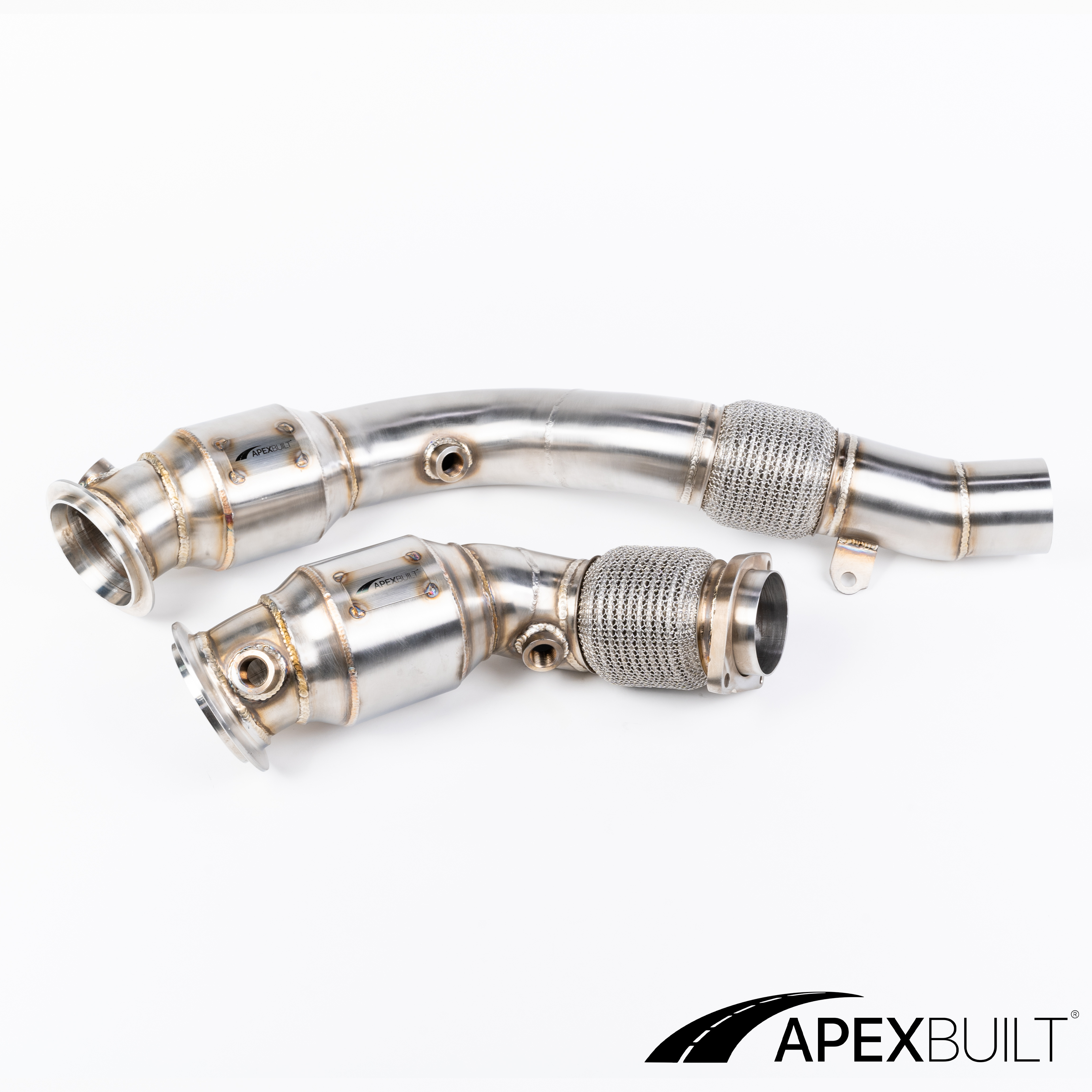 ApexBuilt® BMW F87 M2C, F80 M3, & F82/F83 M4 Resonated Race Downpipes (S55, 2015-20)