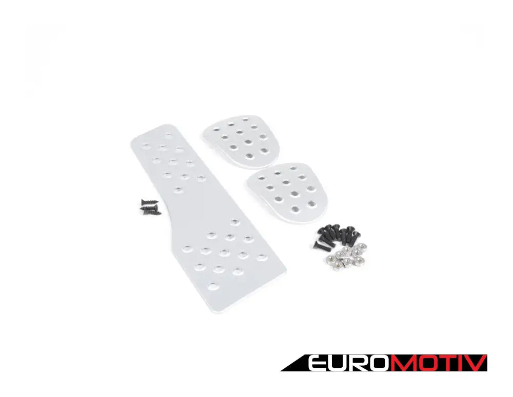 3 Piece Pedal Set - Perforated Silver