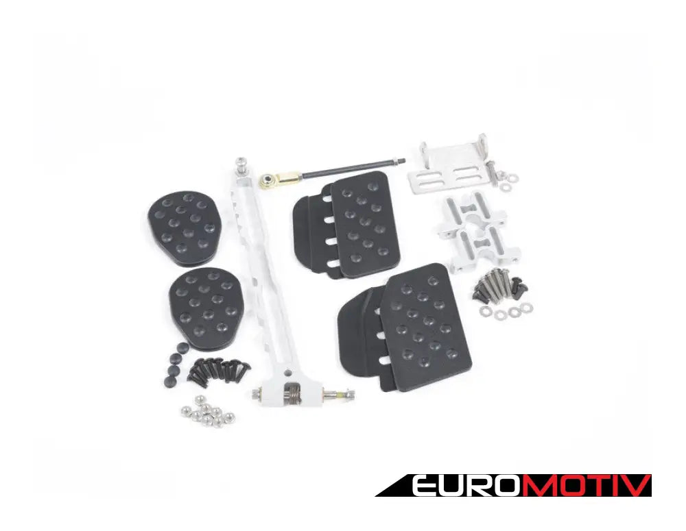 3 Piece Pedal Set - Rubber Grip Black Pedals / Extensions