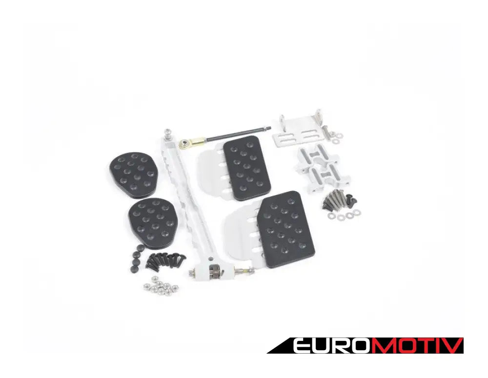 3 Piece Pedal Set - Rubber Grip Black Pedals / Silver Extensions