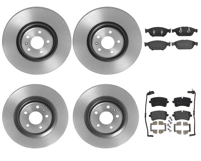 Audi Brake Kit – Pads and Rotors Front and Rear (356mm/330mm) (Low-Met) 4H0698451L – Brembo 3004100KIT