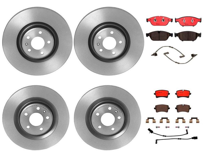 Audi Brake Kit – Pads and Rotors Front and Rear (356mm/330mm) (Ceramic) 4H0698451L – Brembo 3004106KIT