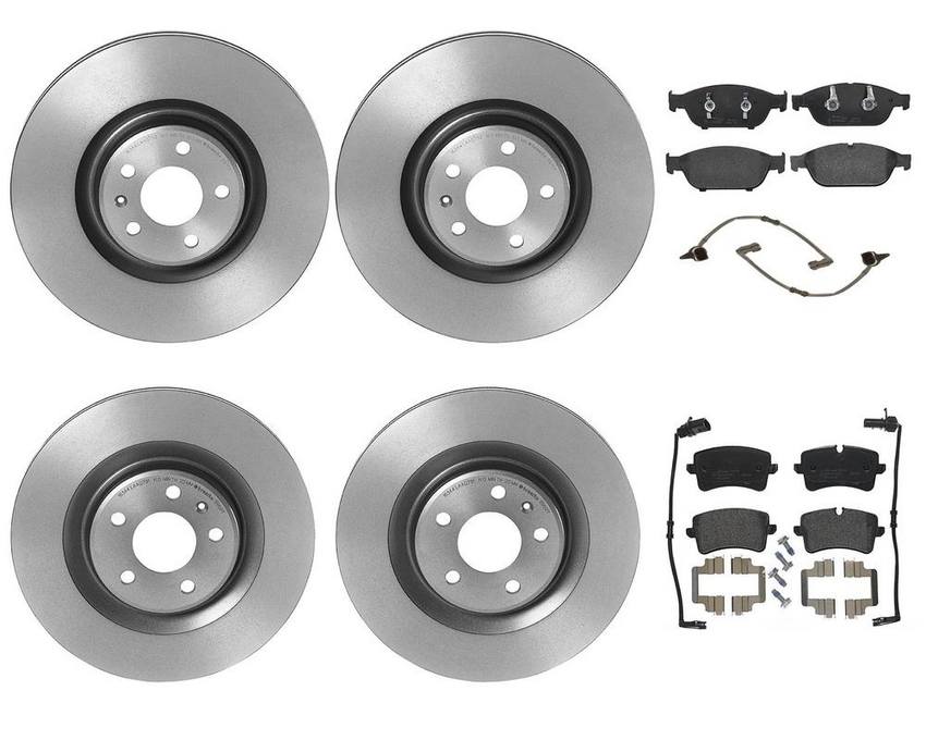 Audi Brake Kit – Pads and Rotors Front and Rear (356mm/330mm) (Low-Met) 4H0698451L – Brembo 3004109KIT