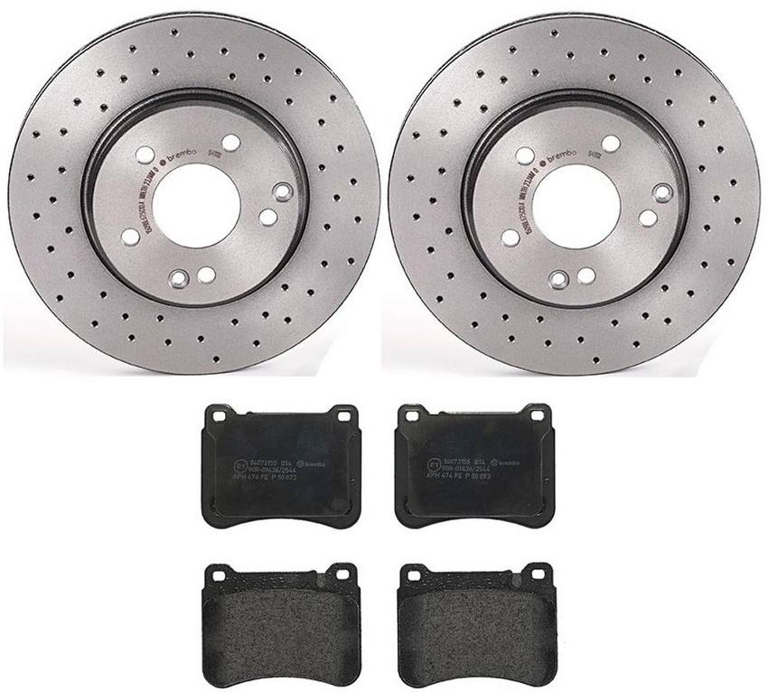 Mercedes Brakes Kit – Brembo Pads and Rotors Front (288mm) (Xtra) (Low-Met) 004420512041 – Brembo 3024020KIT