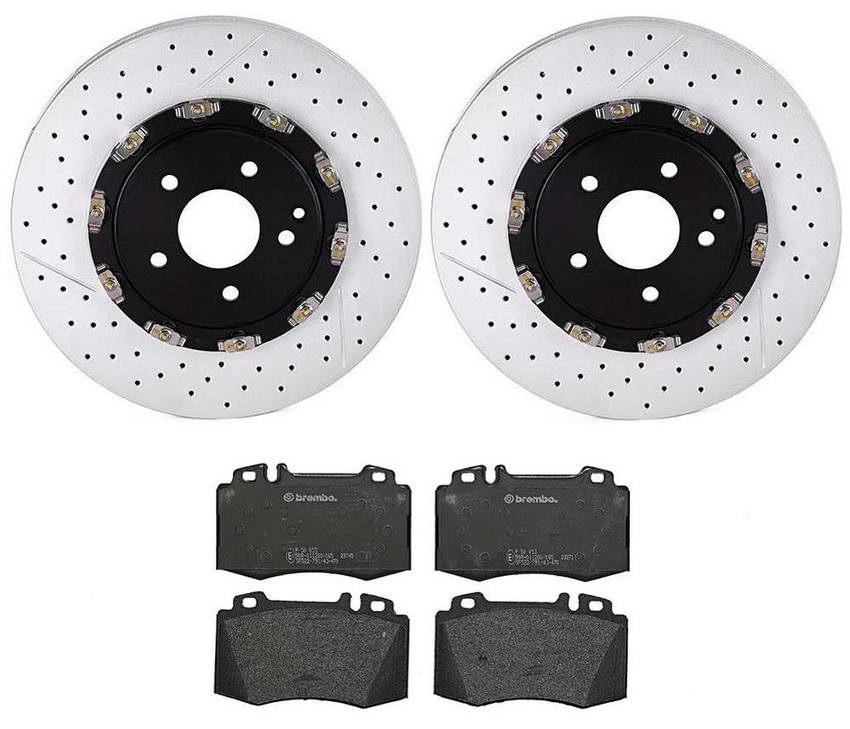 Mercedes Brakes Kit – Brembo Pads and Rotors Front (340mm) (Low-Met) 005420952041 – Brembo 3030429KIT