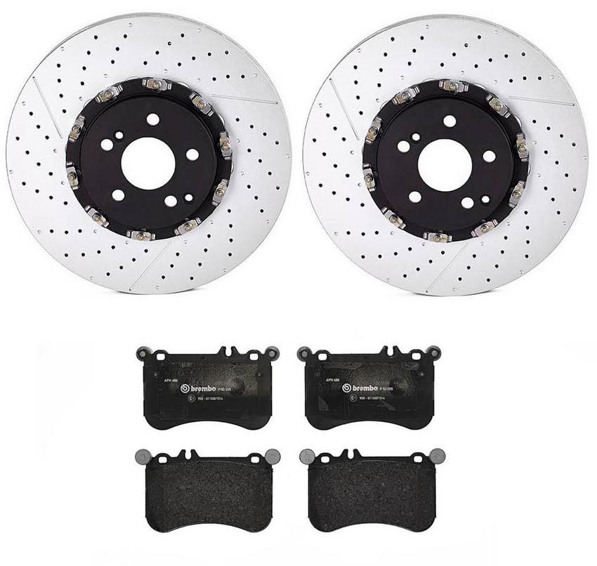 Mercedes Brakes Kit – Brembo Pads and Rotors Front (360mm) (Low-Met) 2194210212 – Brembo 3051739KIT