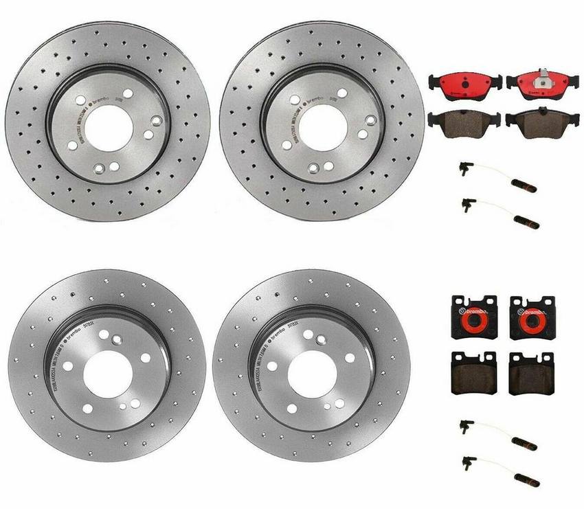 Mercedes Brakes Kit – Pads & Rotors Front and Rear (288mm/278mm) (Xtra) (Ceramic) 004420022041 – Brembo 3052546KIT