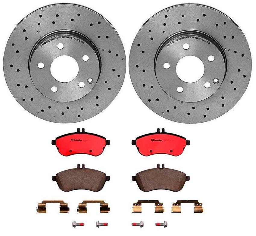 Mercedes Brakes Kit – Brembo Pads and Rotors Front (295mm) (Ceramic) 2044213612 – Brembo 3052714KIT