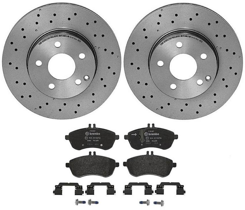 Mercedes Brakes Kit – Brembo Pads and Rotors Front (295mm) (Low-Met) 2044213612 – Brembo 3052746KIT