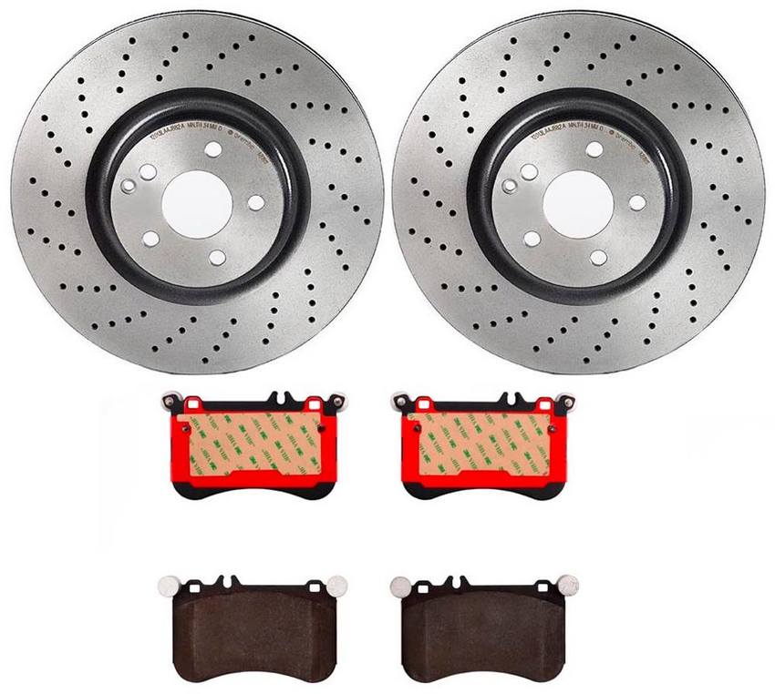 Mercedes Brakes Kit – Brembo Pads and Rotors Front (360mm) (Ceramic) 221421181207 – Brembo 3052827KIT