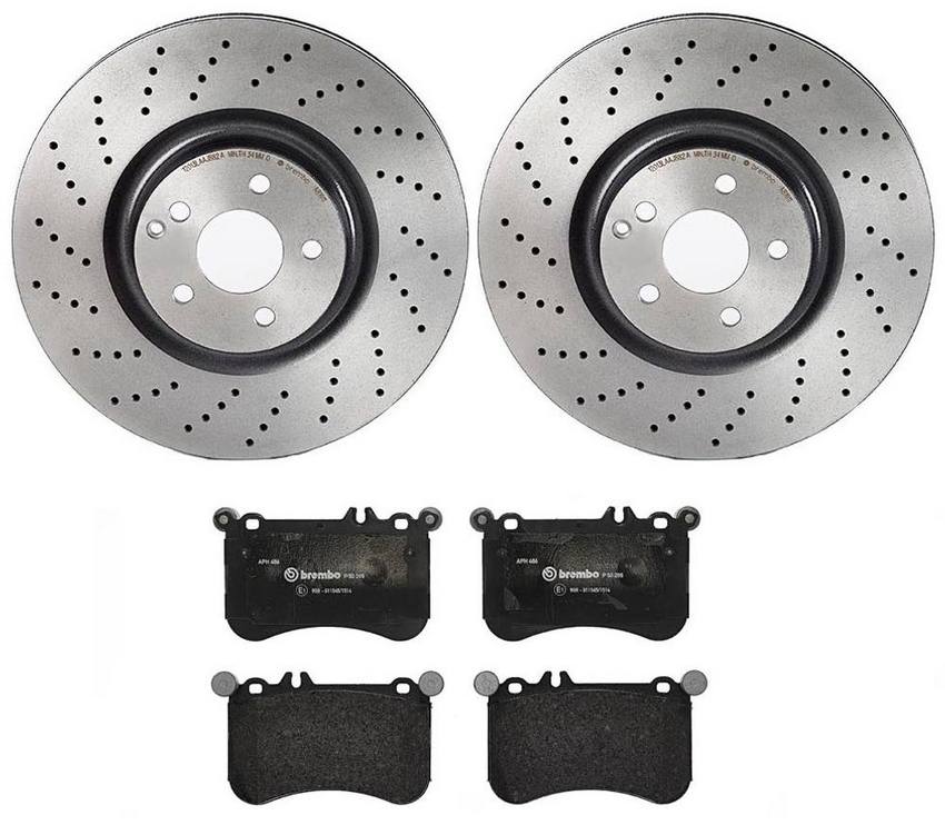 Mercedes Brakes Kit – Brembo Pads and Rotors Front (360mm) (Low-Met) 221421181207 – Brembo 3052829KIT