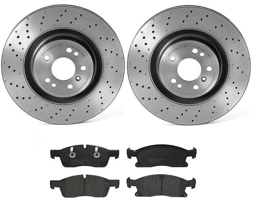 Mercedes Brakes Kit – Brembo Pads and Rotors Front (350mm) (Low-Met) 1664211500 – Brembo 3053441KIT