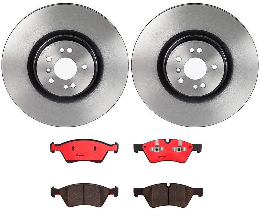 Mercedes Brakes Kit – Brembo Pads and Rotors Front (375mm) (Ceramic) 164420262064 – Brembo 3053796KIT