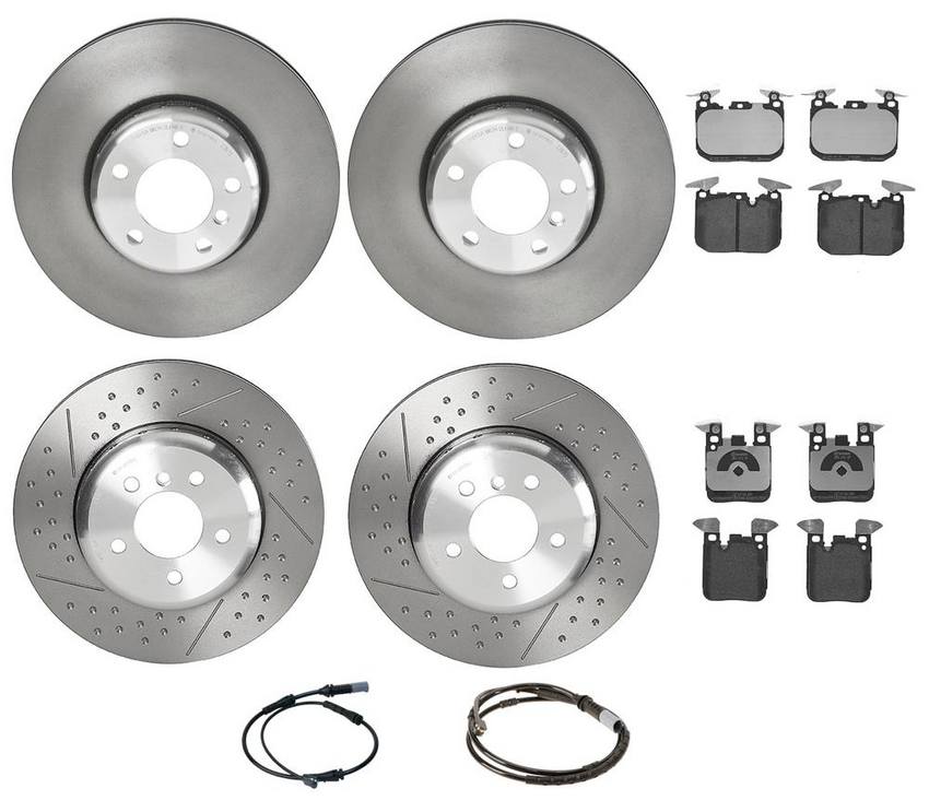 Brembo Brake Pads and Rotors Kit – Front and Rear (340mm/345mm) (Low-Met)