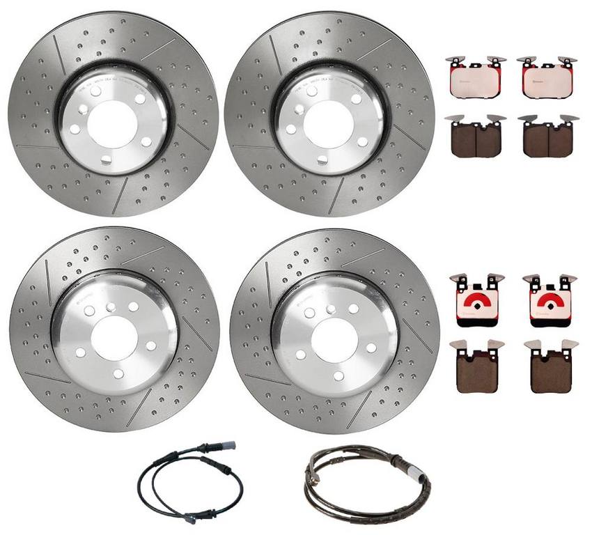 BMW Brembo Brake Kit – Pads &  Rotors Front and Rear (340mm/345mm) (Ceramic) 34218099354 – Brembo 3055146KIT