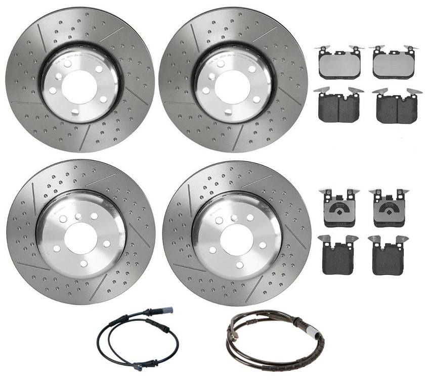 Brembo Brake Pads and Rotors Kit – Front and Rear (340mm/345mm) (Low-Met)