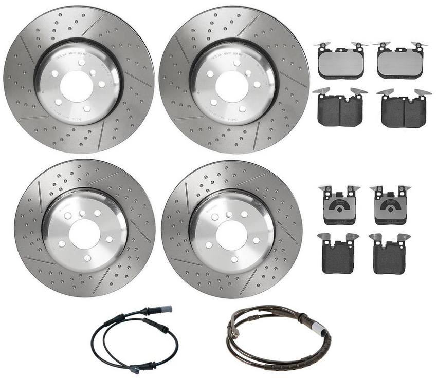 Brembo Brake Pads and Rotors Kit – Front and Rear (370mm/345mm) (Low-Met)