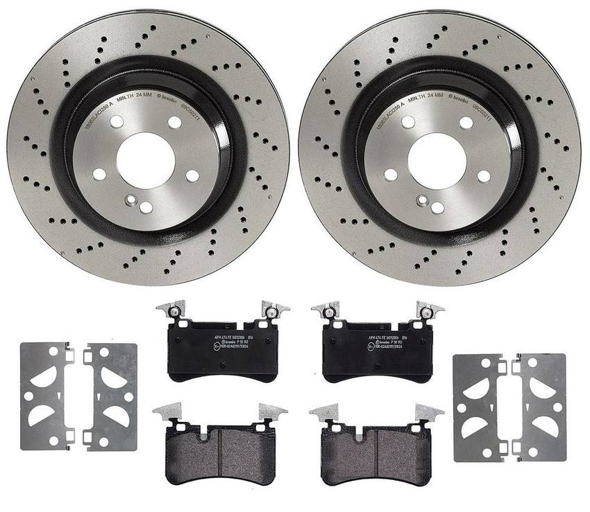 Mercedes Brembo Brakes Kit – Pads and Rotors Rear (330mm) (Low-Met) 005420252041 – Brembo 3056762KIT