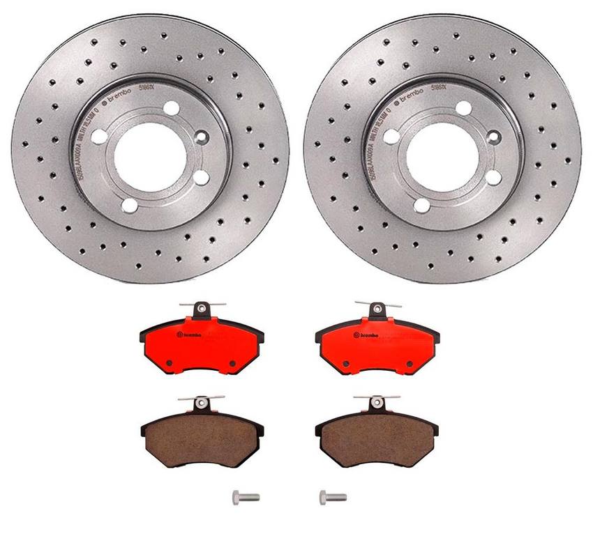 VW Brakes Kit – Brembo Pads and Rotors Front (256mm) (Xtra) (Ceramic) 6N0615301D – Brembo 3057624KIT