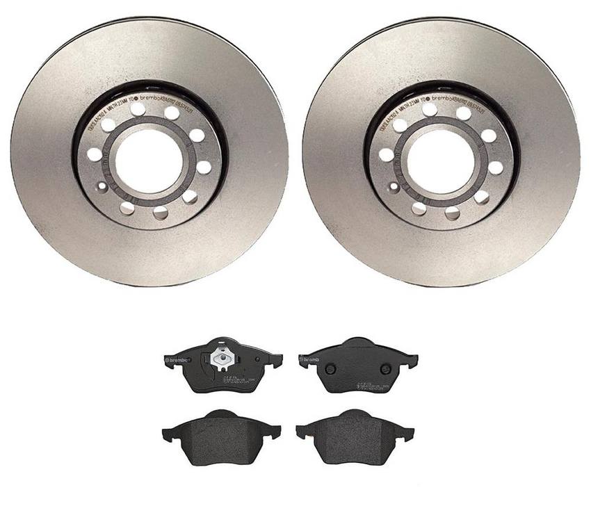 Audi VW Brakes Kit – Pads and Rotors Front (288mm) (Low-Met) 8D0698151C – Brembo 3057656KIT