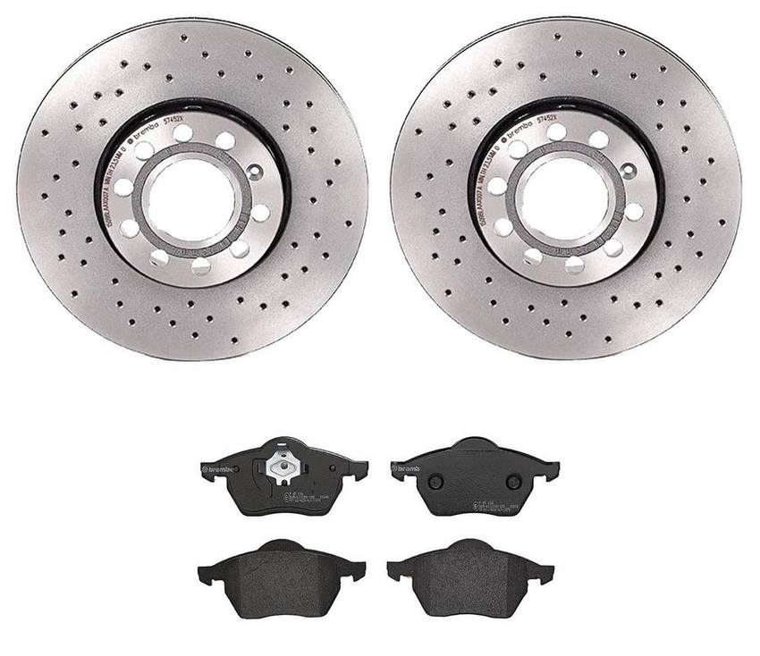 Audi VW Brakes Kit – Pads and Rotors Front (288mm) (Xtra) (Low-Met) 8D0698151C – Brembo 3057672KIT