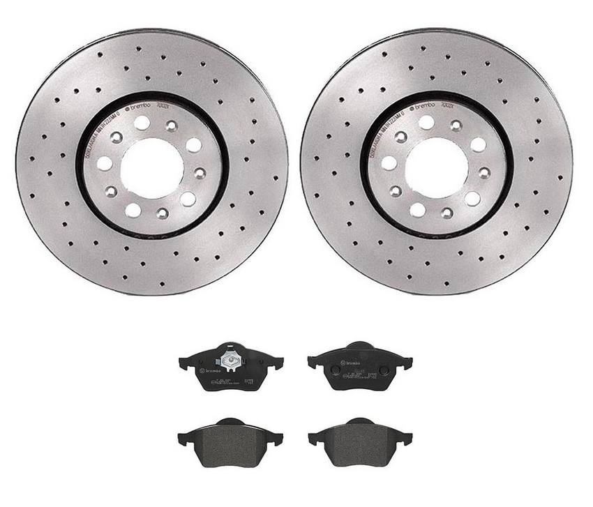 VW Brakes Kit – Brembo Pads and Rotors Front (288mm) (Xtra) (Low-Met) 6R0615301D – Brembo 3057749KIT