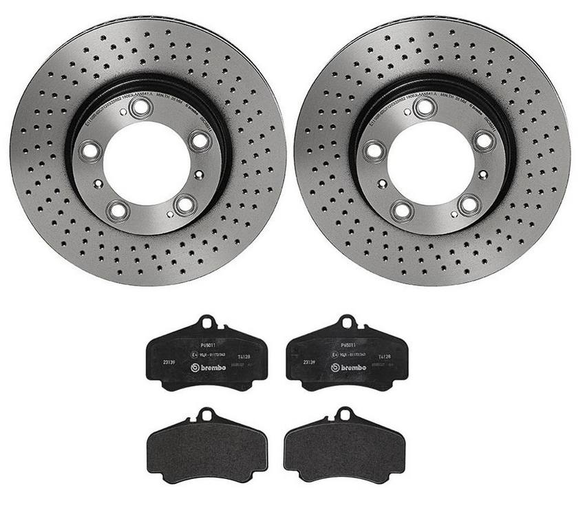 Porsche Brembo Brakes Kit – Pads and Rotors Front (318mm) (Low-Met) 99735194902 – Brembo 3058077KIT