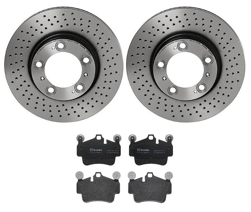 Porsche Brembo Brakes Kit – Pads and Rotors Front (318mm) (Low-Met) 99735193905 – Brembo 3058082KIT