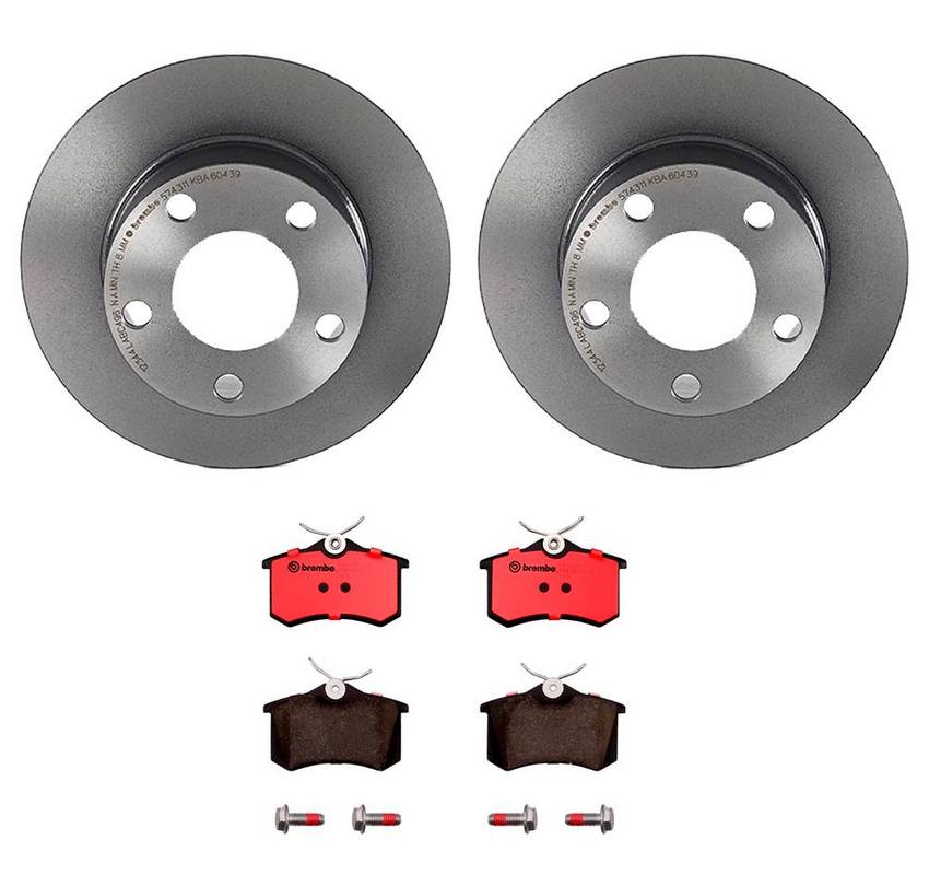 Audi VW Brakes Kit – Pads and Rotors Rear (245mm) (Ceramic) 8E0698451L – Brembo 3058084KIT