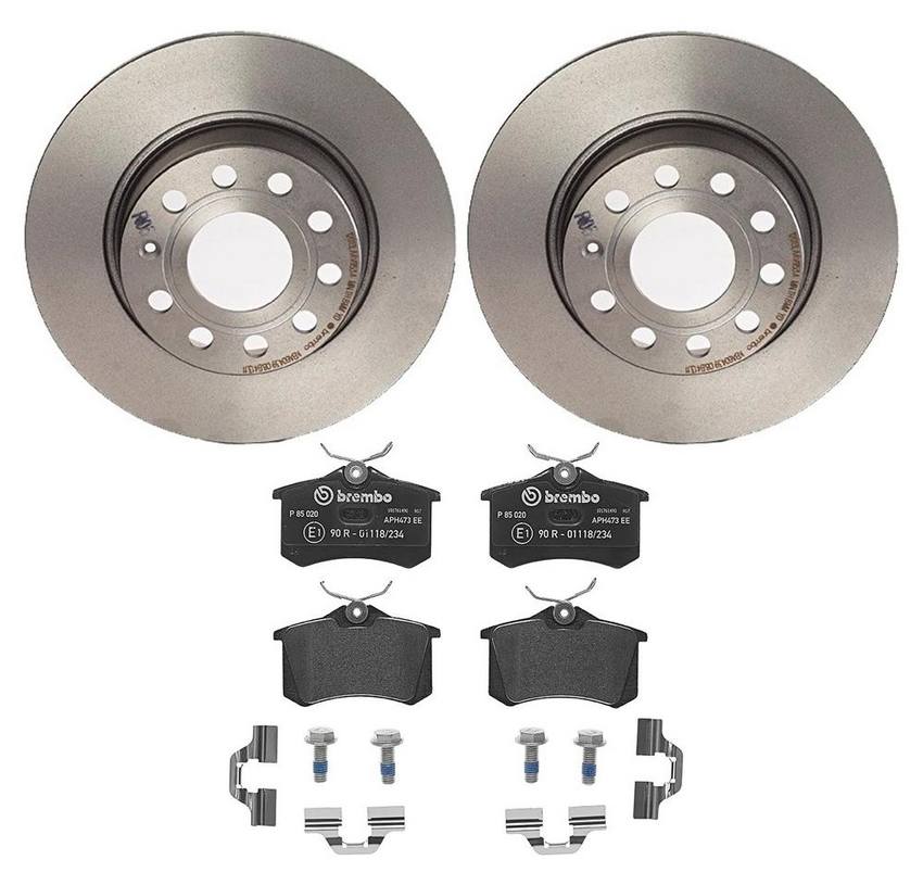 Audi VW Brakes Kit – Pads and Rotors Rear (272mm) (Low-Met) 8E0698451L – Brembo 3058178KIT