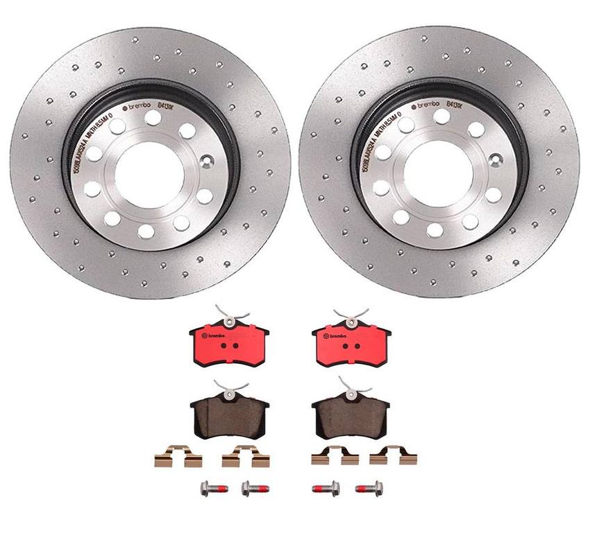 Audi VW Brakes Kit – Pads and Rotors Rear (272mm) (Xtra) (Ceramic) 8E0698451L – Brembo 3058185KIT