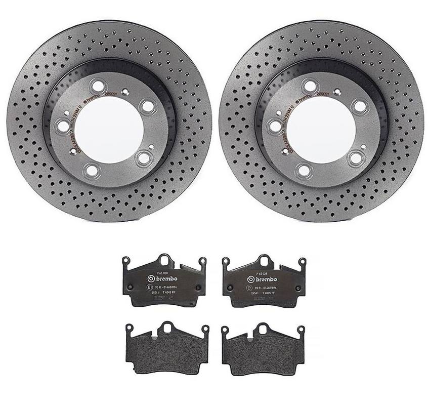 Porsche Brembo Brakes Kit – Pads and Rotors Rear (299mm) (Low-Met) 99735293900 – Brembo 3058238KIT