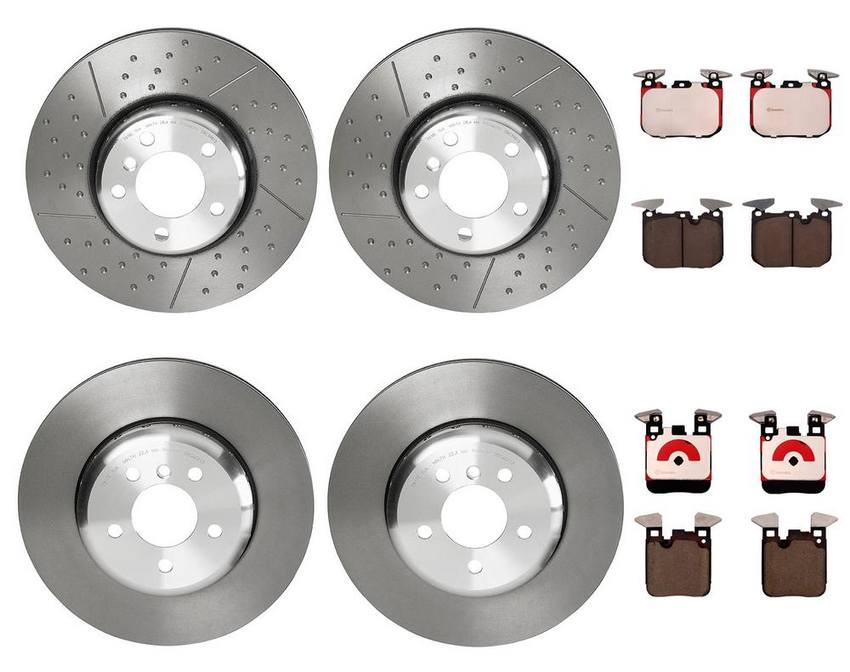 BMW Brembo Brake Kit – Pads &  Rotors Front and Rear (340mm/345mm) (Ceramic) 34218099354 – Brembo 3084165KIT