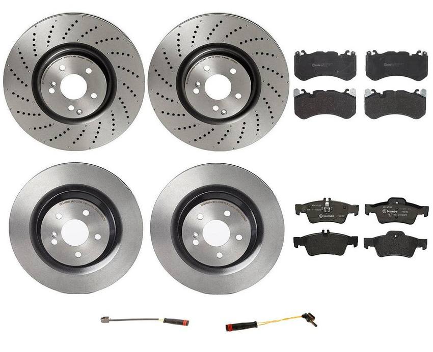 Brembo Brake Pads and Rotors Kit – Front and Rear (360mm/330mm) (Low-Met)